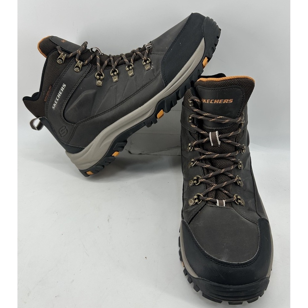 Skechers Relment-Daffertt Hiking Boots Chocolate Water Repellent Men's Size 12